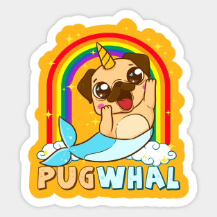 Pugwahl funny pug unicorn Sticker